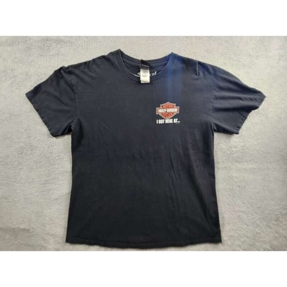 Harley Davidson Shirt Adult Mens XL Black Orange I Got Mine at Folsom California